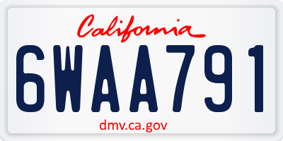 CA license plate 6WAA791