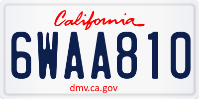CA license plate 6WAA810