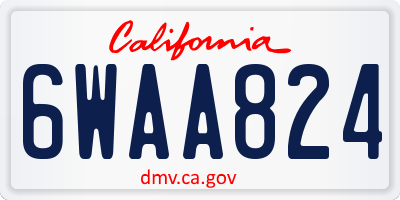 CA license plate 6WAA824