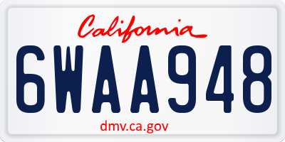 CA license plate 6WAA948