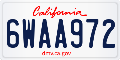 CA license plate 6WAA972