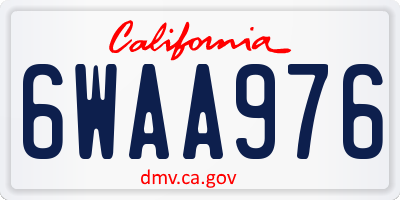 CA license plate 6WAA976