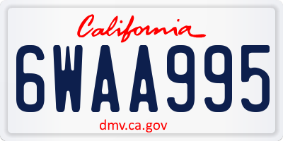 CA license plate 6WAA995