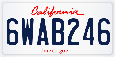 CA license plate 6WAB246