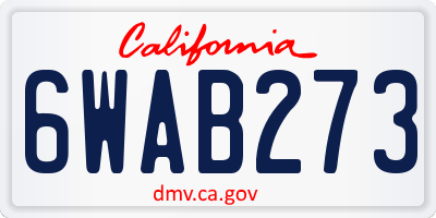 CA license plate 6WAB273