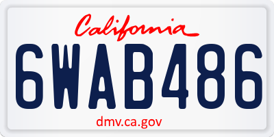CA license plate 6WAB486