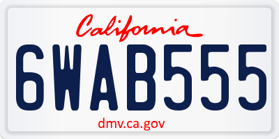 CA license plate 6WAB555