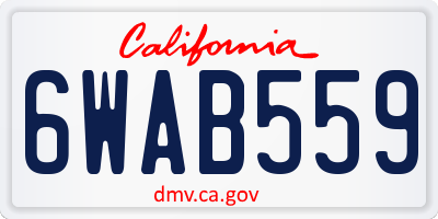 CA license plate 6WAB559