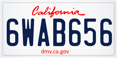 CA license plate 6WAB656
