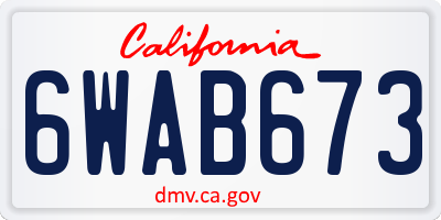 CA license plate 6WAB673