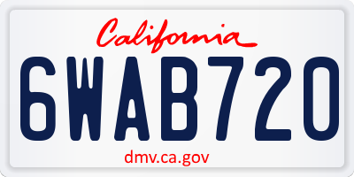 CA license plate 6WAB720