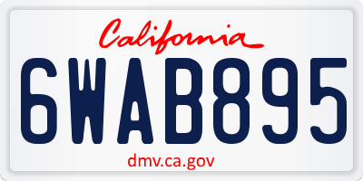 CA license plate 6WAB895