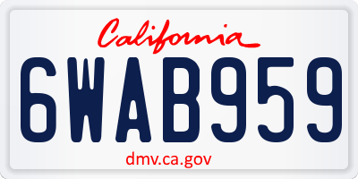 CA license plate 6WAB959
