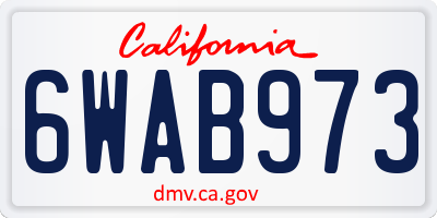 CA license plate 6WAB973