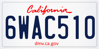 CA license plate 6WAC510