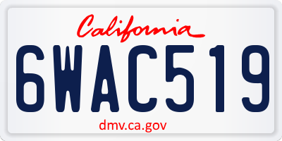 CA license plate 6WAC519
