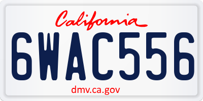CA license plate 6WAC556