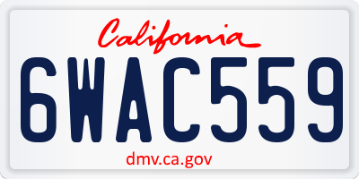 CA license plate 6WAC559