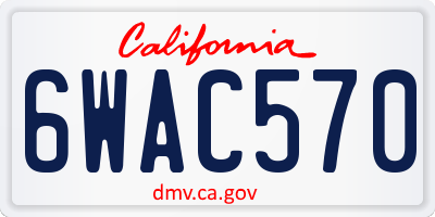 CA license plate 6WAC570