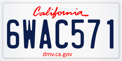CA license plate 6WAC571