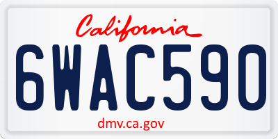 CA license plate 6WAC590