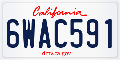 CA license plate 6WAC591