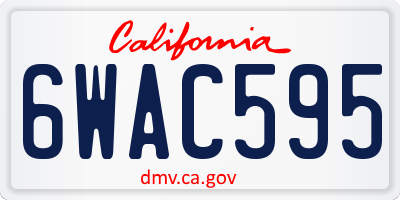CA license plate 6WAC595