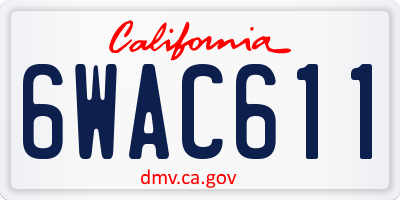 CA license plate 6WAC611