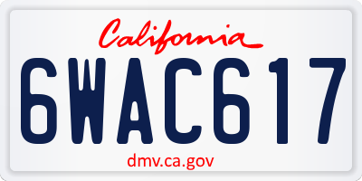 CA license plate 6WAC617