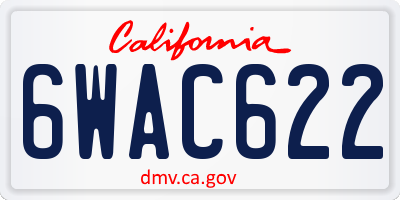 CA license plate 6WAC622