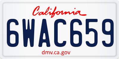 CA license plate 6WAC659