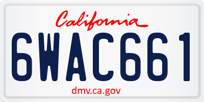 CA license plate 6WAC661