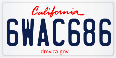 CA license plate 6WAC686