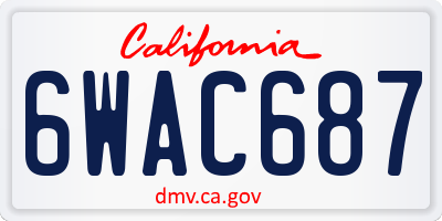 CA license plate 6WAC687
