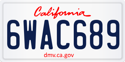 CA license plate 6WAC689