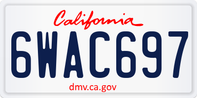 CA license plate 6WAC697