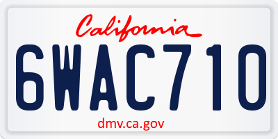 CA license plate 6WAC710