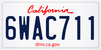 CA license plate 6WAC711