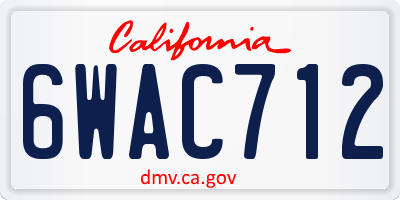 CA license plate 6WAC712