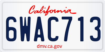 CA license plate 6WAC713