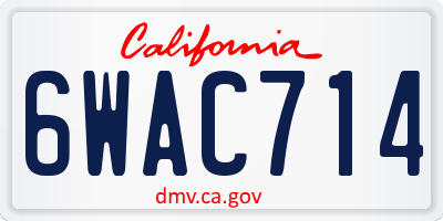 CA license plate 6WAC714