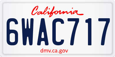 CA license plate 6WAC717