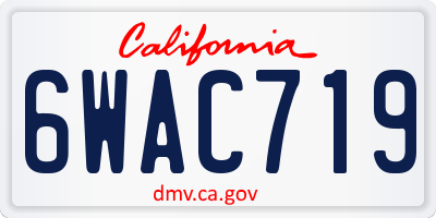 CA license plate 6WAC719