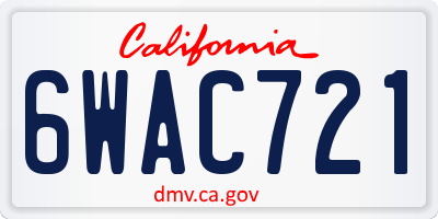 CA license plate 6WAC721