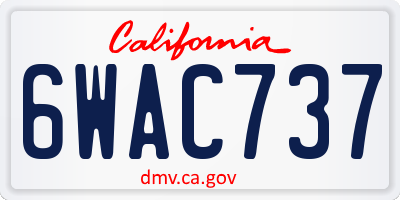 CA license plate 6WAC737