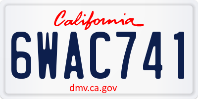CA license plate 6WAC741