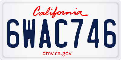 CA license plate 6WAC746