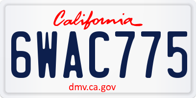 CA license plate 6WAC775
