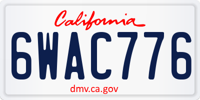 CA license plate 6WAC776