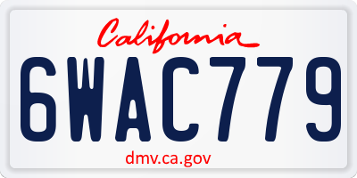 CA license plate 6WAC779